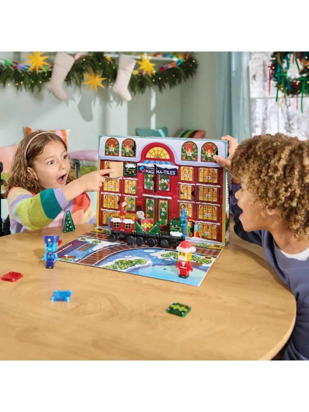 Magnetic Building Set - 34-Piece Advent Calendar, Fun Construction Toy for Kids